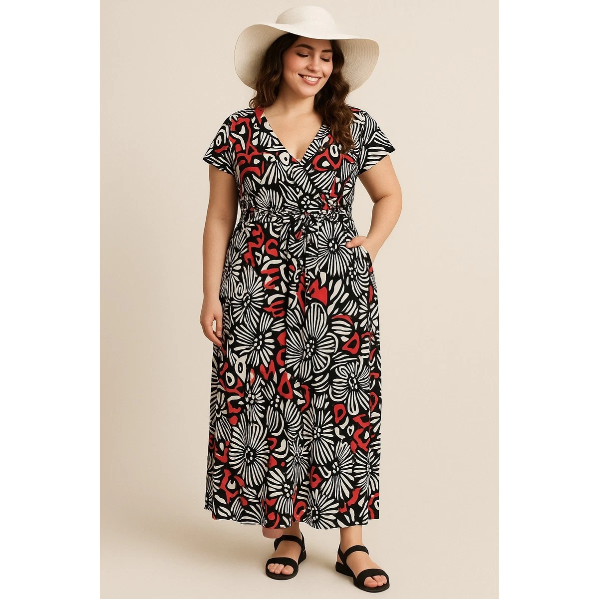 knee length dresses for ladies Dress Casual Maxi By Olivia Matthews In Floral Print, Size: 3x