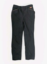 Vintage 90s Ralph Lauren Leather Trim Pants Women 6 Black Camel Tan Trousers