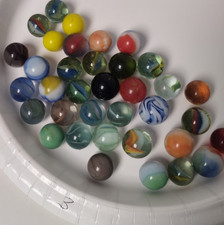 Vtg Marbles 36 in Assorted Lot Cat Eyes Multi Color Misc