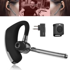 US WALKIE TALKIE WIRELESS BLUETOOTH HEADSET M PLUG EARPIECE PTT FOR RADIO