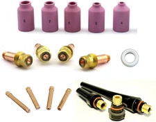 TIG Welding Torch Accessory Kit for Gas Lens Setup .040"-1/16"-3/32"-1/8" Collet