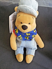 Disney Mini Bean Bag Choo Choo POOH 8" Plush POOH Train Conductor NWT