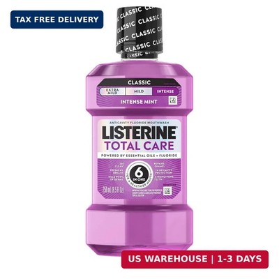 Listerine Total Care Intense Anticavity Fluoride Mouthwash, 6 Benefits in 1 Ora