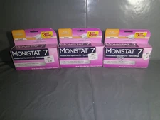 Lot of 3 Monistat 7 Vaginal Antifungal Cream Disposable Applicators
