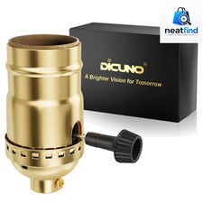 Listed 3-Way Lamp Socket Replacement, E26 Standard Threaded Base Light Socket...