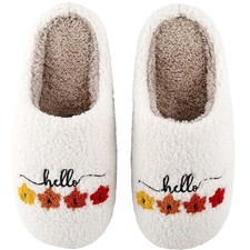 Womens Mens Slippers Retro Memory Foam Cute 5-6 Women/4.5-5 Men Leaves Slippers