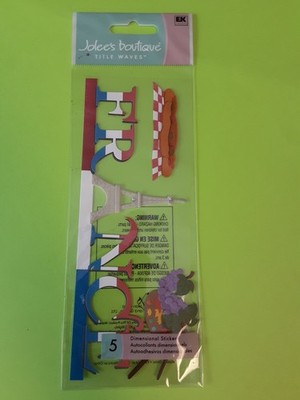 Jolee's Boutique Title Waves France 3D sticker pkg (free ship $20 min US only)
