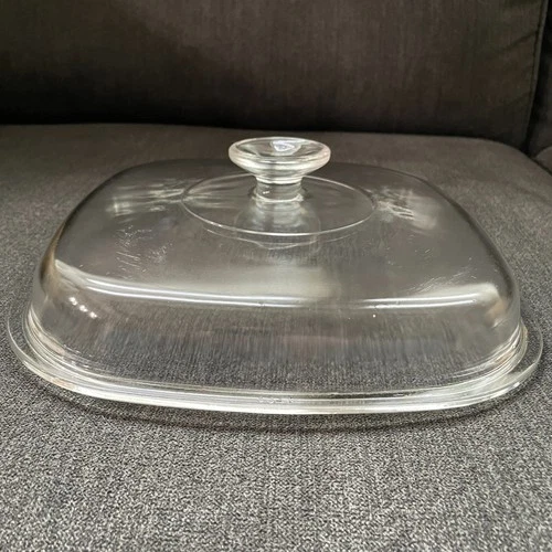 Vintage Pyrex Clear Glass Lid for 10" Square CorningWare Casserole Dish #A-12-C