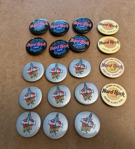 Hard Rock Cafe Pinback Buttons Lot of 18 Assorted Designs