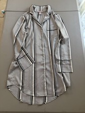 Victoria's Secret Sleep Shirt Sz XS Night Gown Vertical Striped Shirt NEW No Tag