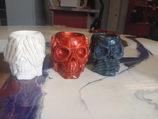 Hand Crafted Epoxy Resin Skulls, See Speak Hear No Evil.