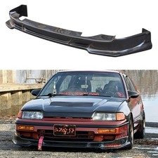 For 1988-1991 Honda Crx Coupe Carbon Fiber Front Bumper Spoiler Lip Glossy Black