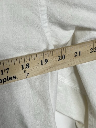 Apraw Men Shirt White Cotton Linen Button Down Summer Long Sleeve Classic Sz L - Picture 7 of 11