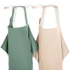Yoofoss 2-Pack Muslin Nursing Cover Breastfeeding Privacy 100 Cotton Breathable