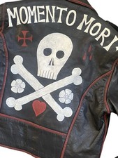 Hand Painted Customised Leather Biker Jacket. Grunge/Emo/Goth