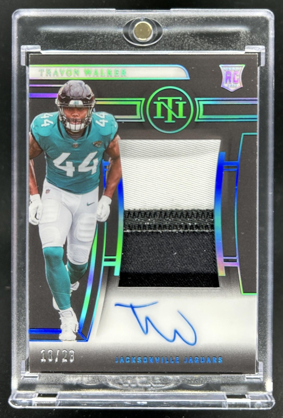 2023 National Treasures Travon Walker 2022 Playoff RC Patch Auto Midnight #/20