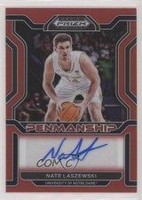 2022-23 Prizm Draft Picks College Penmanship Red 10/199 Nate Laszewski Auto 0xe0