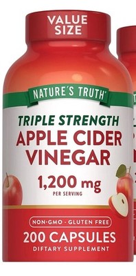 Nature's Truth Apple Cider Vinegar 1200 mg 200 Quick Release Caps Exp. 07/2028