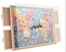 ALL4JIG Wooden Puzzle Board with Drawers, Protective Cover, 41.34" x 28.5"
