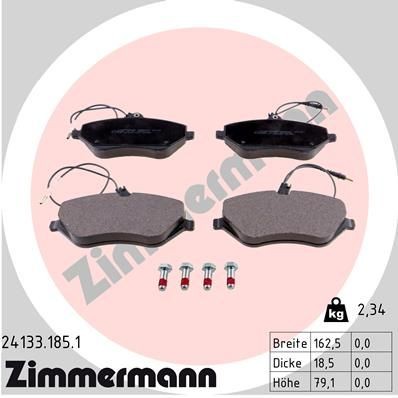 Zimmermann Bremsbelagsatz, Scheibenbremse 24133.185.1 FüR Peugeot CitroËN-image