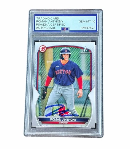 Roman Anthony Signed First Bowman Paper Card Boston Red Sox Auto PSA 10