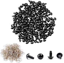 Vanblue Safety Eyes 130PCS 9Mm Plastic Black Craft Eyes Teddy Bear Eyes with Was