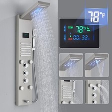 ELLO ALLO Shower Panel Tower LED Rainfall Waterfall Massage System with Body Jet