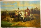 Hand Painted Oil Painting 36" x 24" - Orientalist Arabs on Horseback