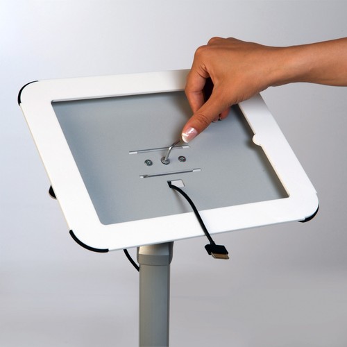 Aluminum Floor Standing Height Adjustable Lockable Anti-Theft Tablet Holder - Picture 12 of 12
