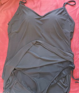 aqua green side tie swim dress