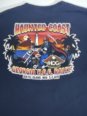 Haunted Coast Georgia HOG Rally 2XL T Shirt 2015 Jekyll Island  Biker Motorcycle