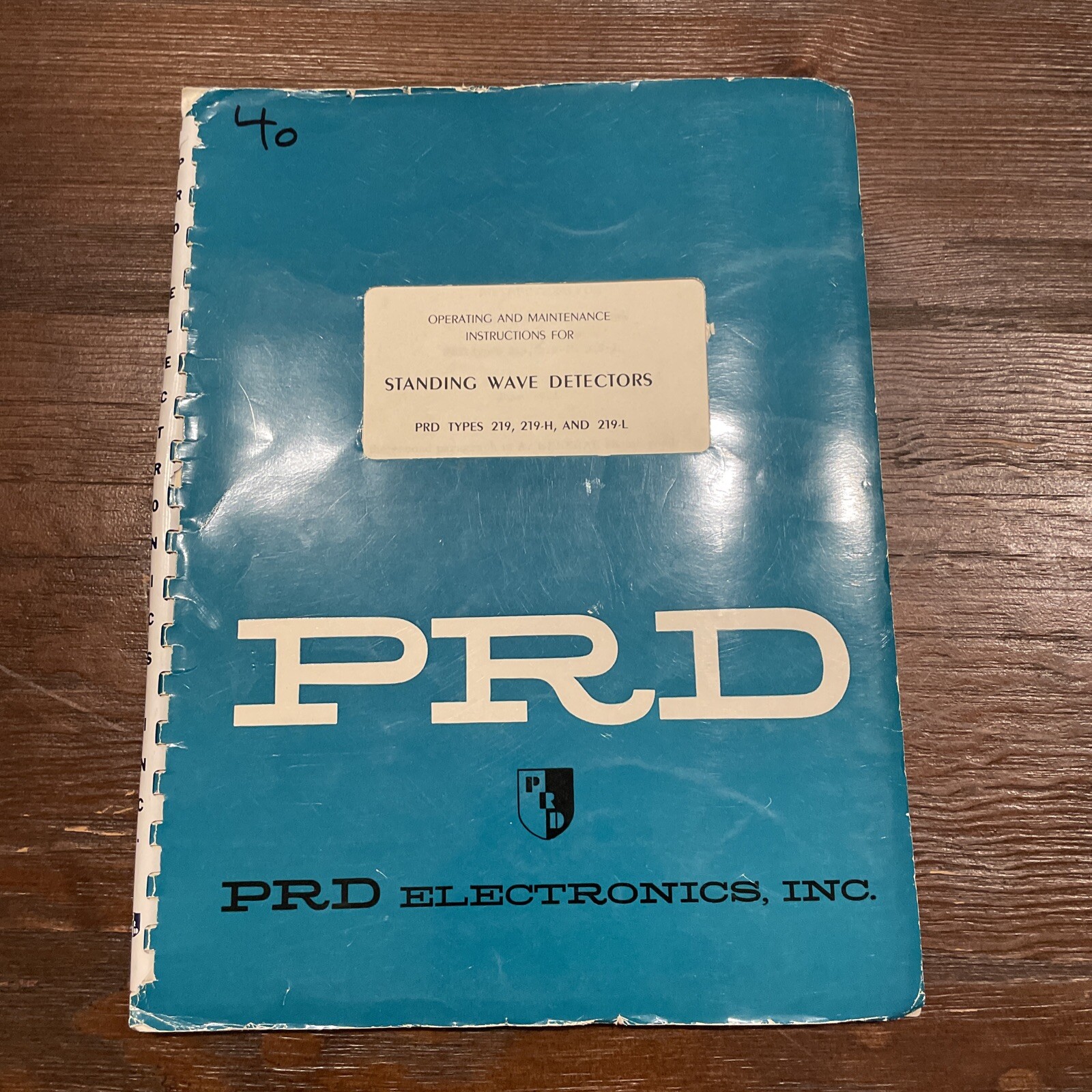 PRD Types 219, 219-H, 219-L Standing Wave Detectors Operating Instructions 1960