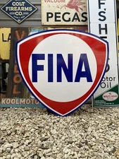 Antique Vintage Old Style Fina Gas Station Sign 40”!