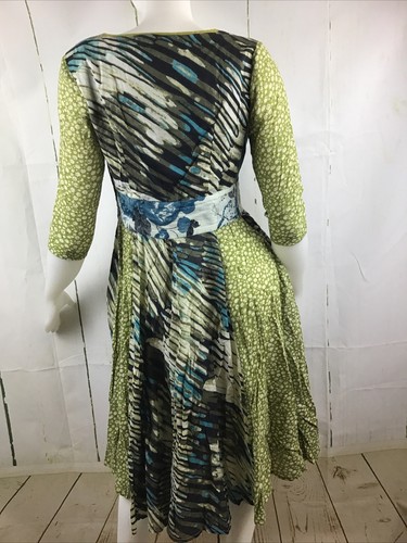 J. Peterman Women’s Embellished Patchwork Midi Hobo Fit & Flair Dress Sz. 8 - Picture 13 of 22