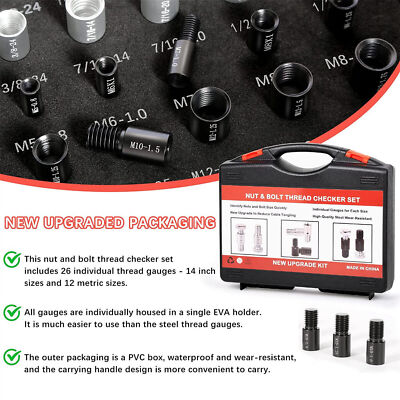 Wondgo Nut & Bolt Thread Checker - 44PCS Independent Assebly Size - View #5
