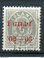 Iceland 1907/8  6a Overprint Sc 46 Used  11724