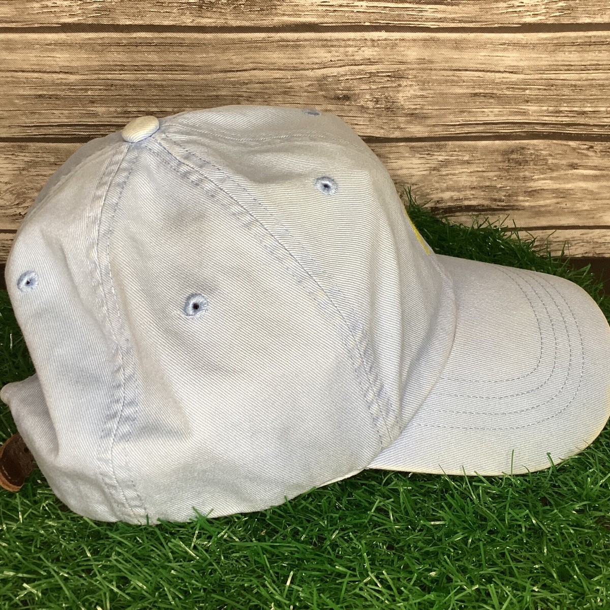 Vintage Polo Ralph Lauren Hat Cap Light Blue Leather Strap