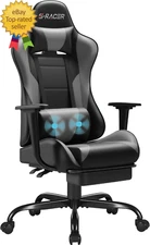 Gaming Chairs, Computer Chair with Footrest and Massage Lumbar Support, Height