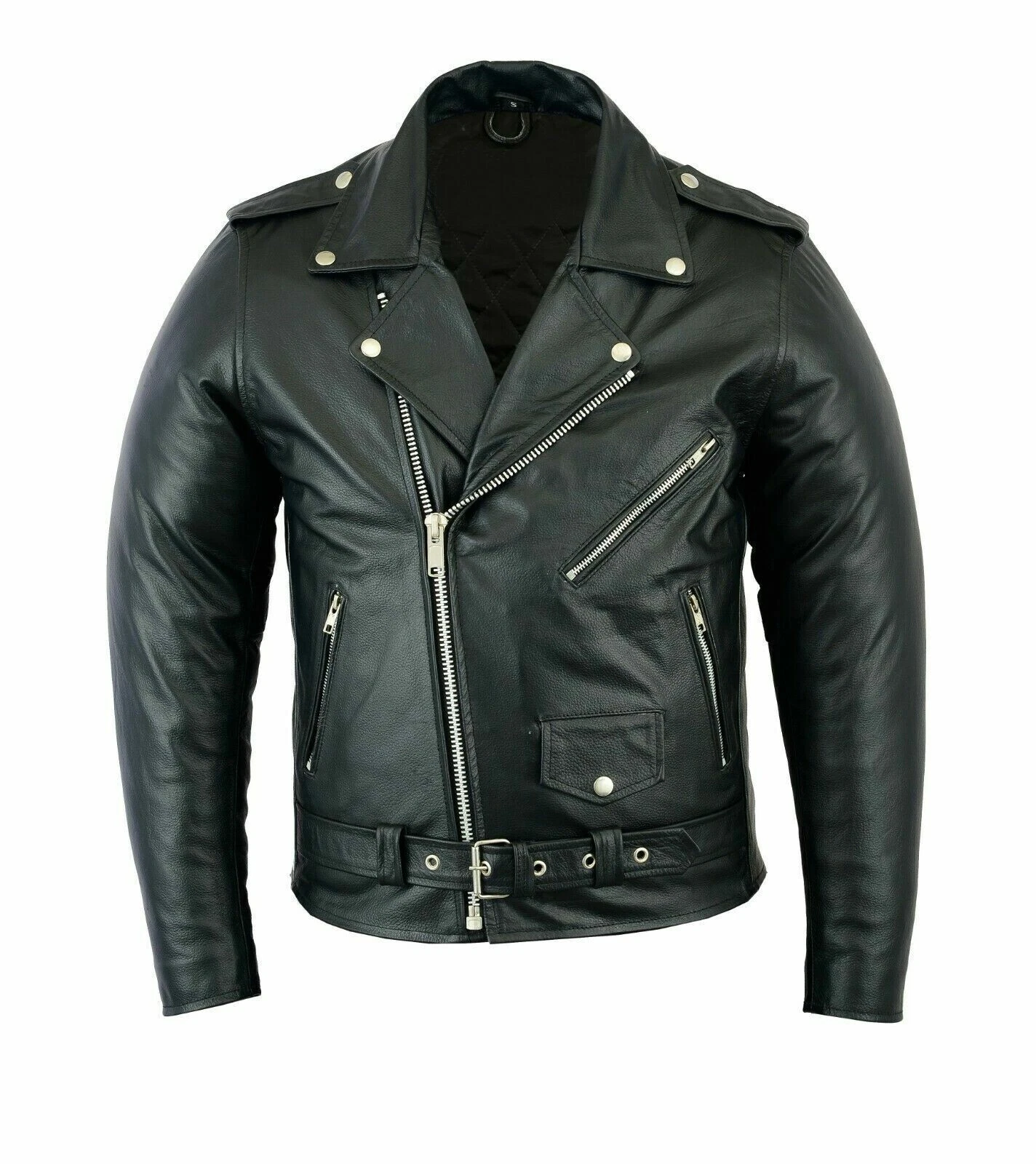 Men's Marlon Brando Vintage Motorcycle Classic Biker Black Real Leather Jacket
Opens in a new window