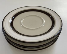Dachi Mid Century Modern Saucer Plates Akey White 70s Retro Lot 4 Made in JAPAN