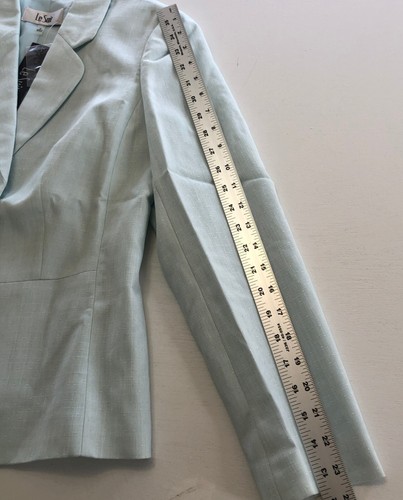 Le Suit Pant Suit Sz 8 NWT $240 Inseam 32" Fully Lined Robins Egg Blue Textured - 第 16/23 張圖片