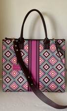Trina Turk Brookhaven Blocks Shopper Satchel Tote Geometric Hip Purse Beauty!