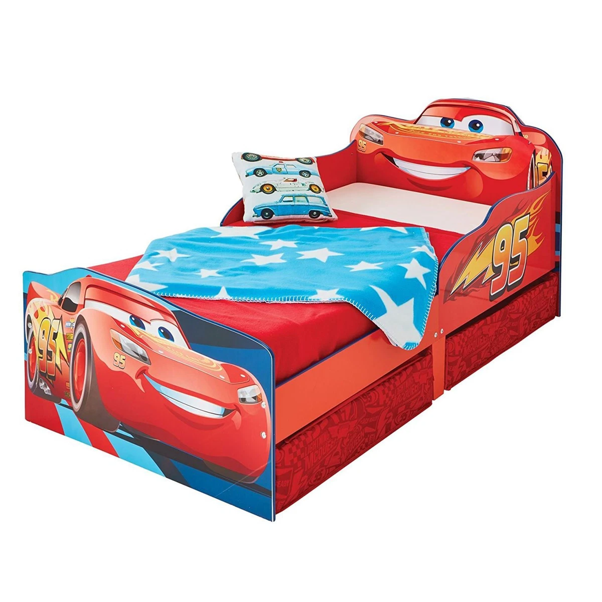 DISNEY CARS - Lit enfant Cars Flash McQueen et tiroir de rangement