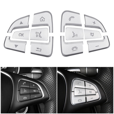 Chrome Steering Wheel Button sticker covers Fits Mercedes Benz GLC C Class W205