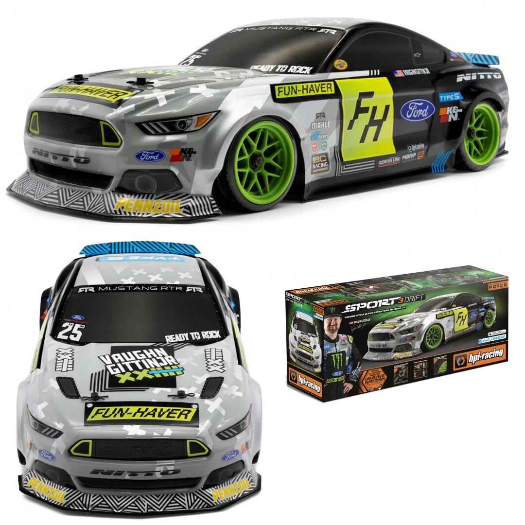 HPI 120094 1 10 Sport 3 Drift VGJR 4WD Fun Haver Mustang V2 RTR Racing Car