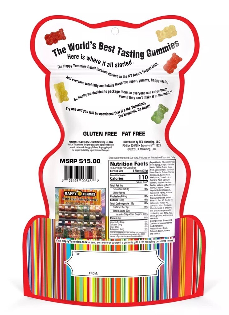 Happy Yummies Worlds Best Tasting Gourmet Gummies Bear 30+ Flav