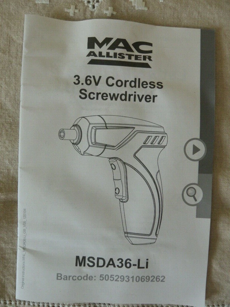 Macallister cordless screwdriver outlet