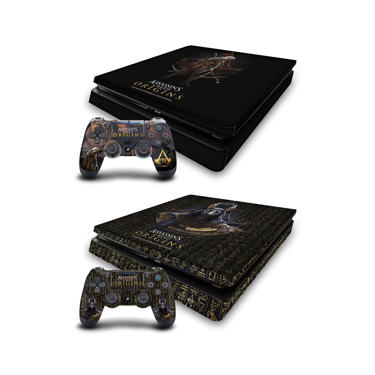 ASSASSIN'S CREED ORIGINS GRAPHICS VINYL SKIN FOR PS4 SLIM CONSOLE &  CONTROLLER