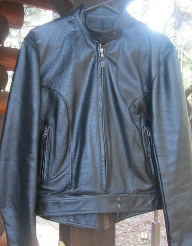 LADIES BLACK LEATHER FLIGHT JACKET 