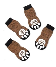 4 Pcs Anti-Slip Dog Socks Cat Socks Dog Cat Paw Protector with Rubber 5XL